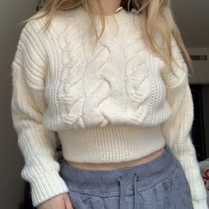 Cream Peplum Sweater